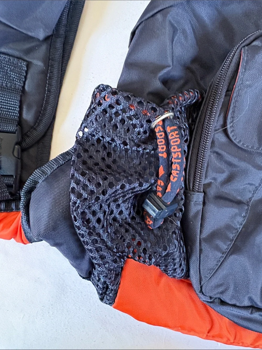 Eastport Blue and Orange Nylon Large Sling Bag